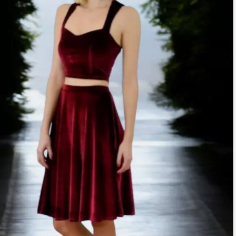 Lucy Paris Skaters Velvet skirt Sz M